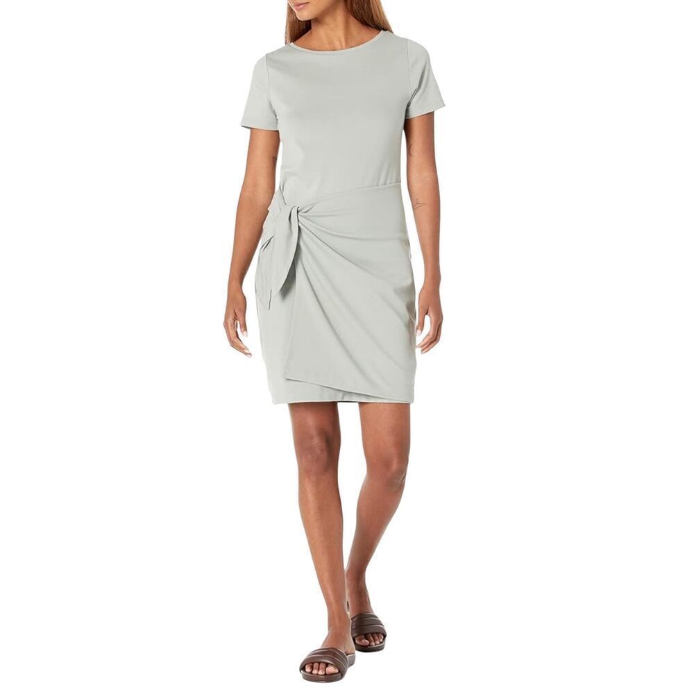 Club Monaco Sage green Sarong Front Side Tie Twansia Dress Size M